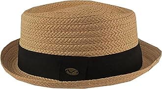 Men's Premium Straw Porkpie Fedora Hat
