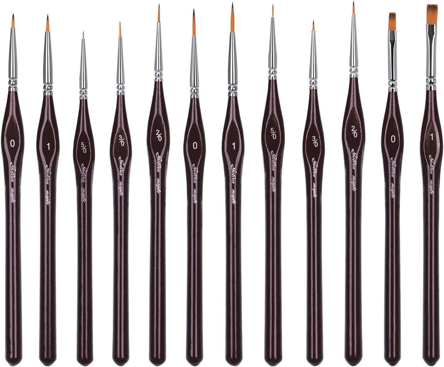 Fine Detail Brushes with Triangular Handles,12 Miniature Brush for Fine Detailing & Art Painting,Acrylic&Nail, Models,Watercolour, Miniatures,Oil, Wargaming Figures,Paint by Numbers … (brown)
