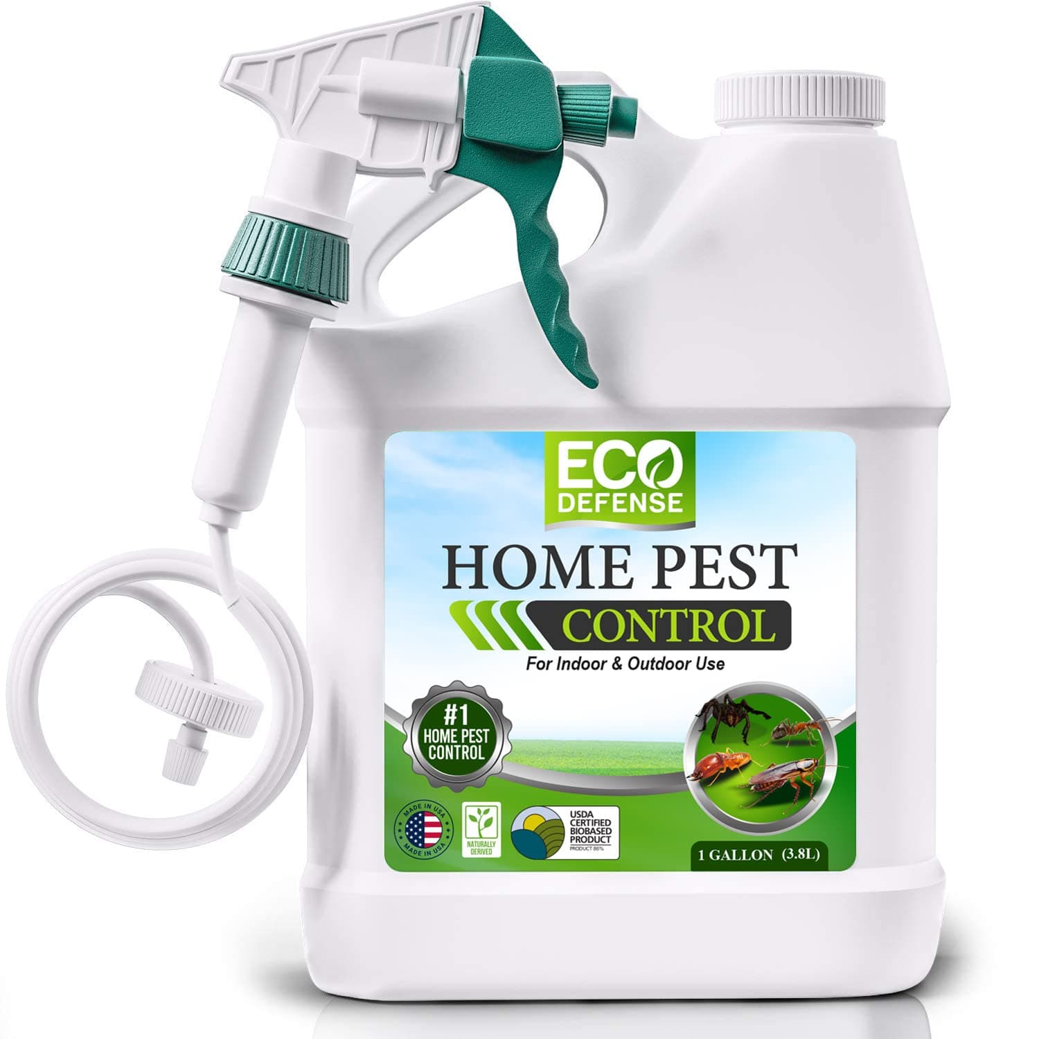 Biobased Pest Control Spray - Ant, Roach, Spider, Bug Killer and Repellent - Natural Indoor & Outdoor Bug Spray - Child & Pet Friendly (1 Gallon)