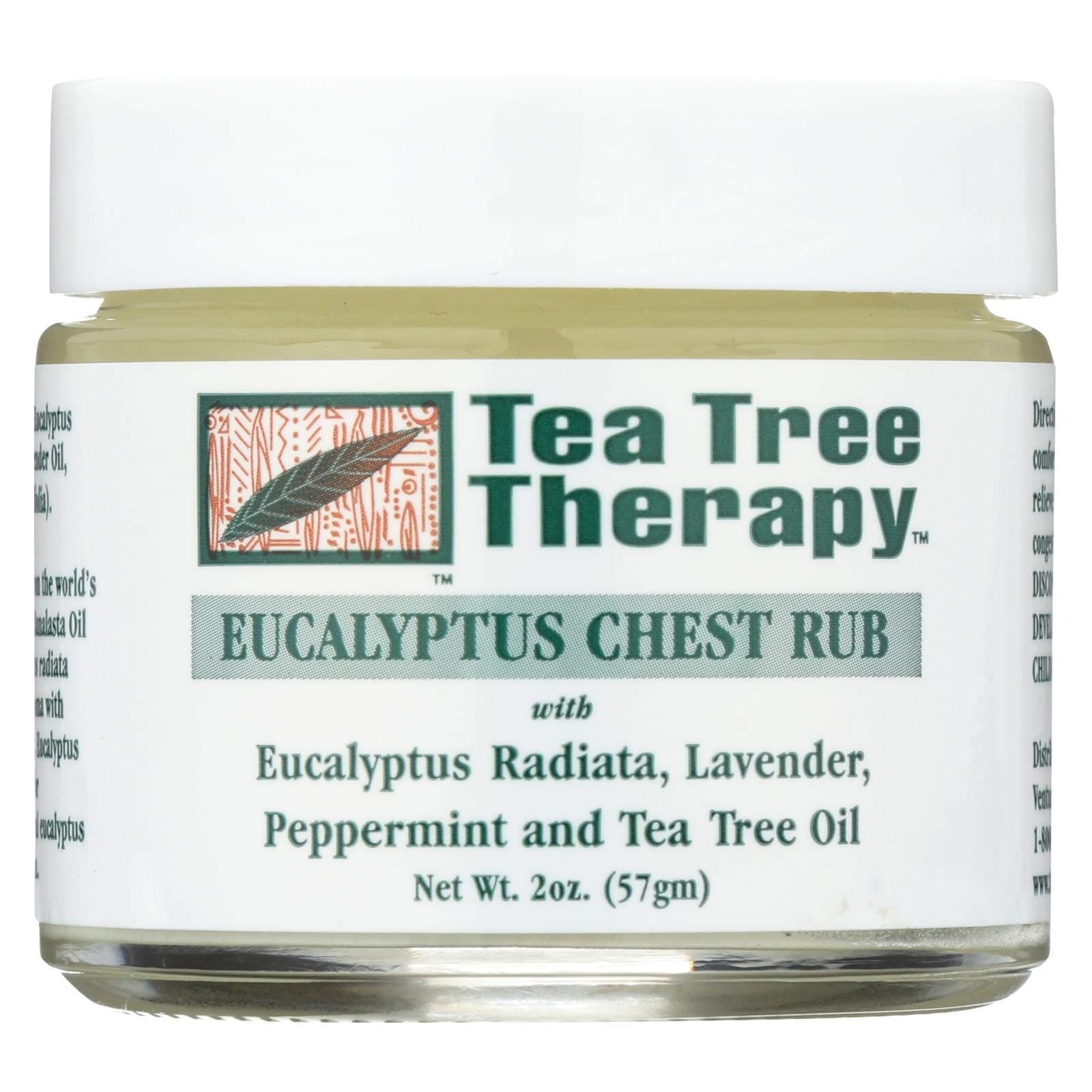 Tea Tree Therapy Eucalyptus Chest Rub Eucalyptus Australiana Lavender Peppermint and Tea Tree Oil - 2 oz