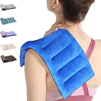 SuzziPad Microwavable Heating Pads for Neck and Shoulder Back Pain, 7x16 Cramps Relief Heating Pad Microwavable, Moist Hot Pack for Pain Relief, Unscented Heat Pack for Aches, Sore Muscle, Navy