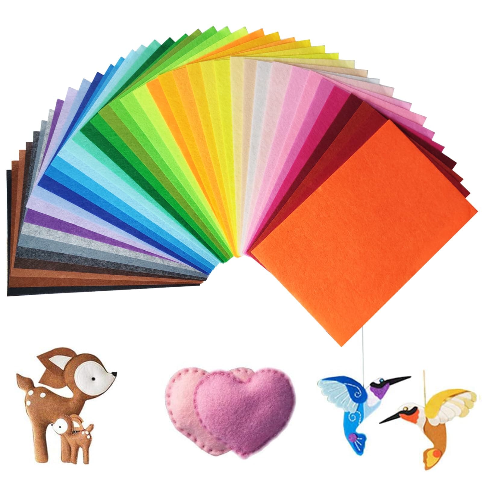 40pcs Felt Fabric Sheets -A4 Size Textile Fabrics DIY Craftwork, 40 Assorted Colors Used for Sewing and DIY Crafts,Christmas Ornament Crafts for Children Nonwoven