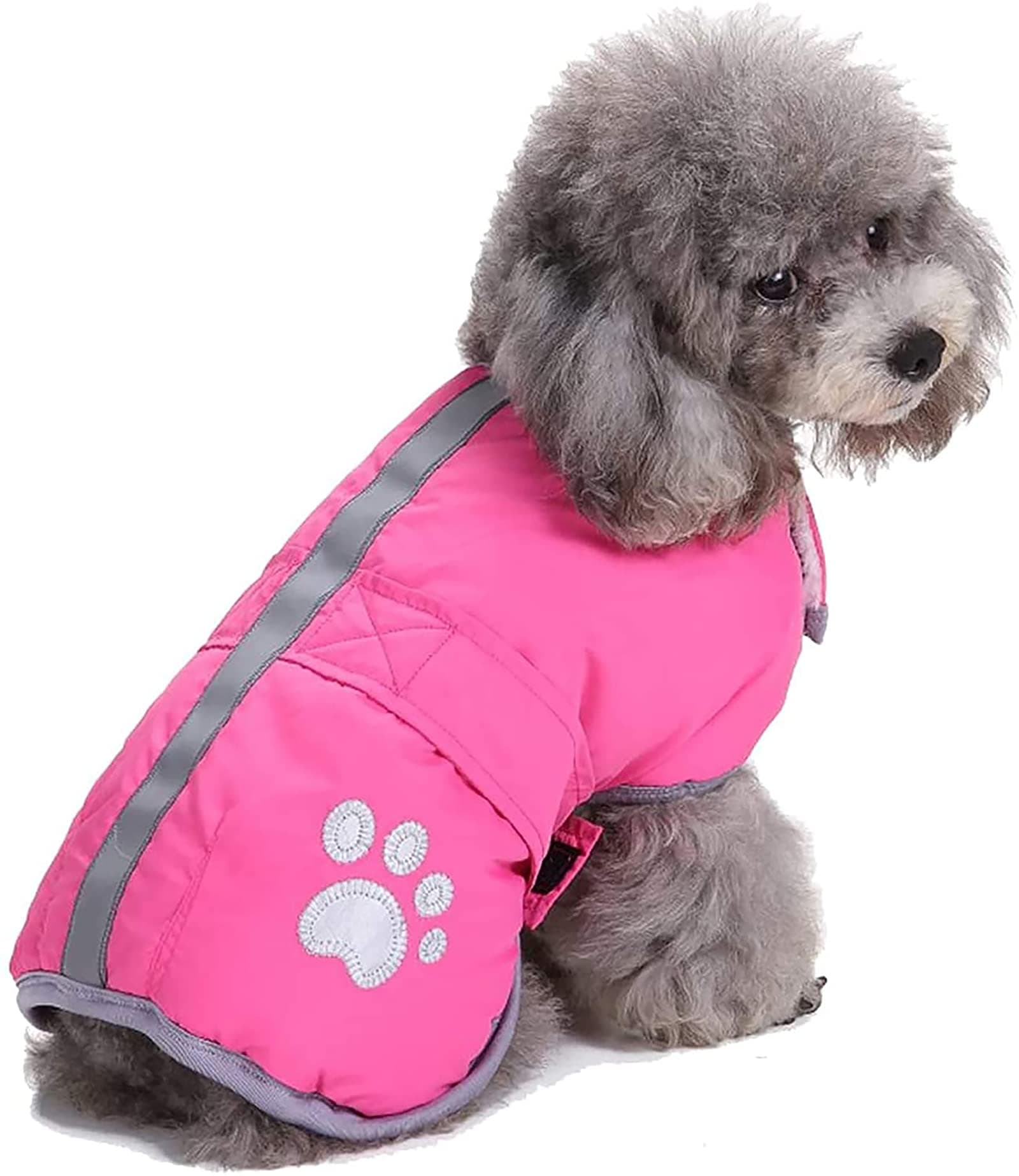 GabeFish Pets Reversible Reflective Warm Padded Jacket Coat For Small Medium Large Dogs Cats Adjustable Apparel