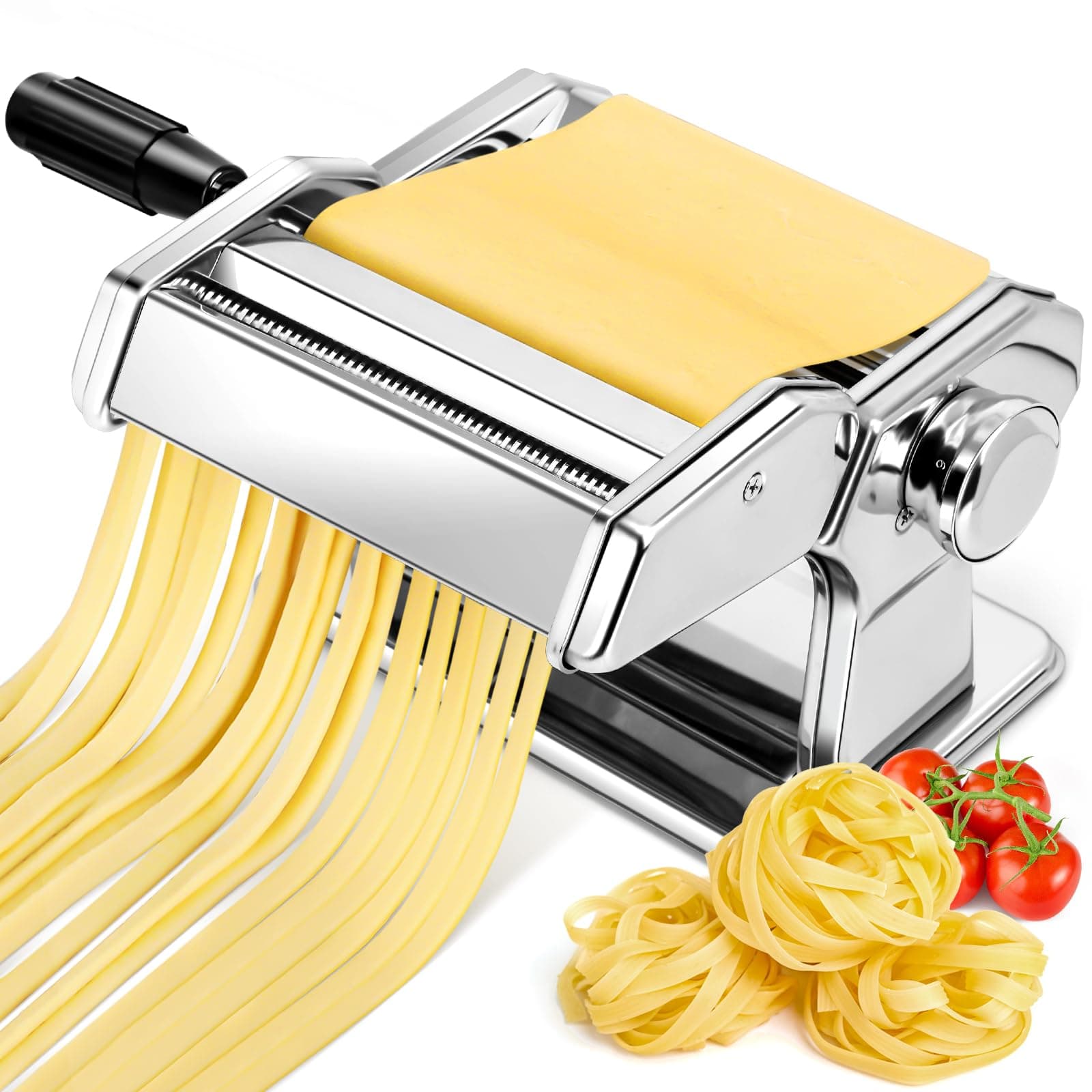 YASHE 3-in-1 Pasta Maker with Cleaning Kit, Adjustable Thickness Settings Pasta Maker Machine with Pasta Roller and Cutter, Dual Width Noodle Maker for Pasta, Spaghetti, Fettuccine, Lasagna