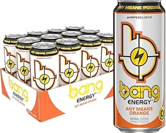 Energy Any Means Orange, Sugar-Free Energy Drink, 16-Ounce | Pack of 12