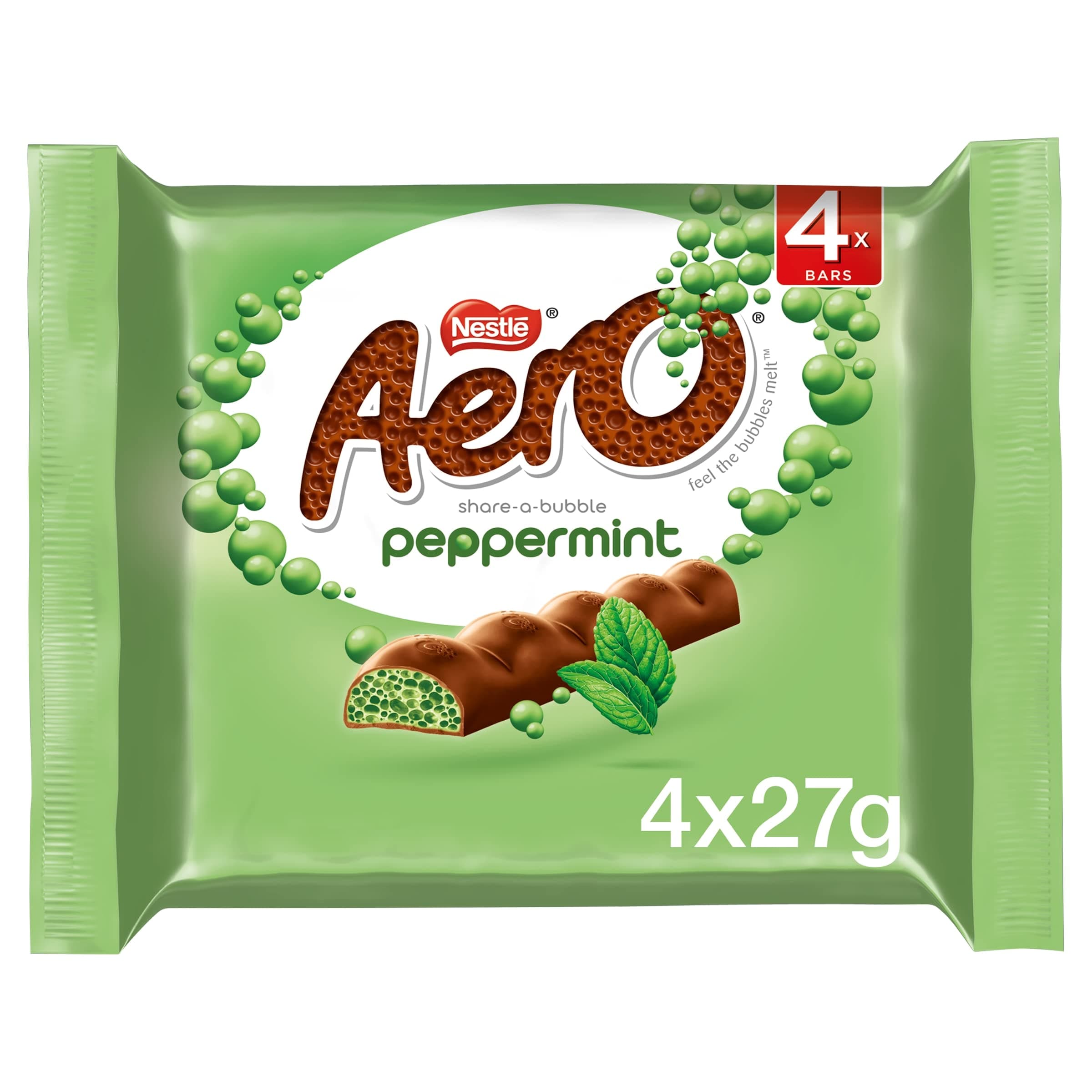 Mint Chocolate Bar Multipack, 27 g (Pack of 4)