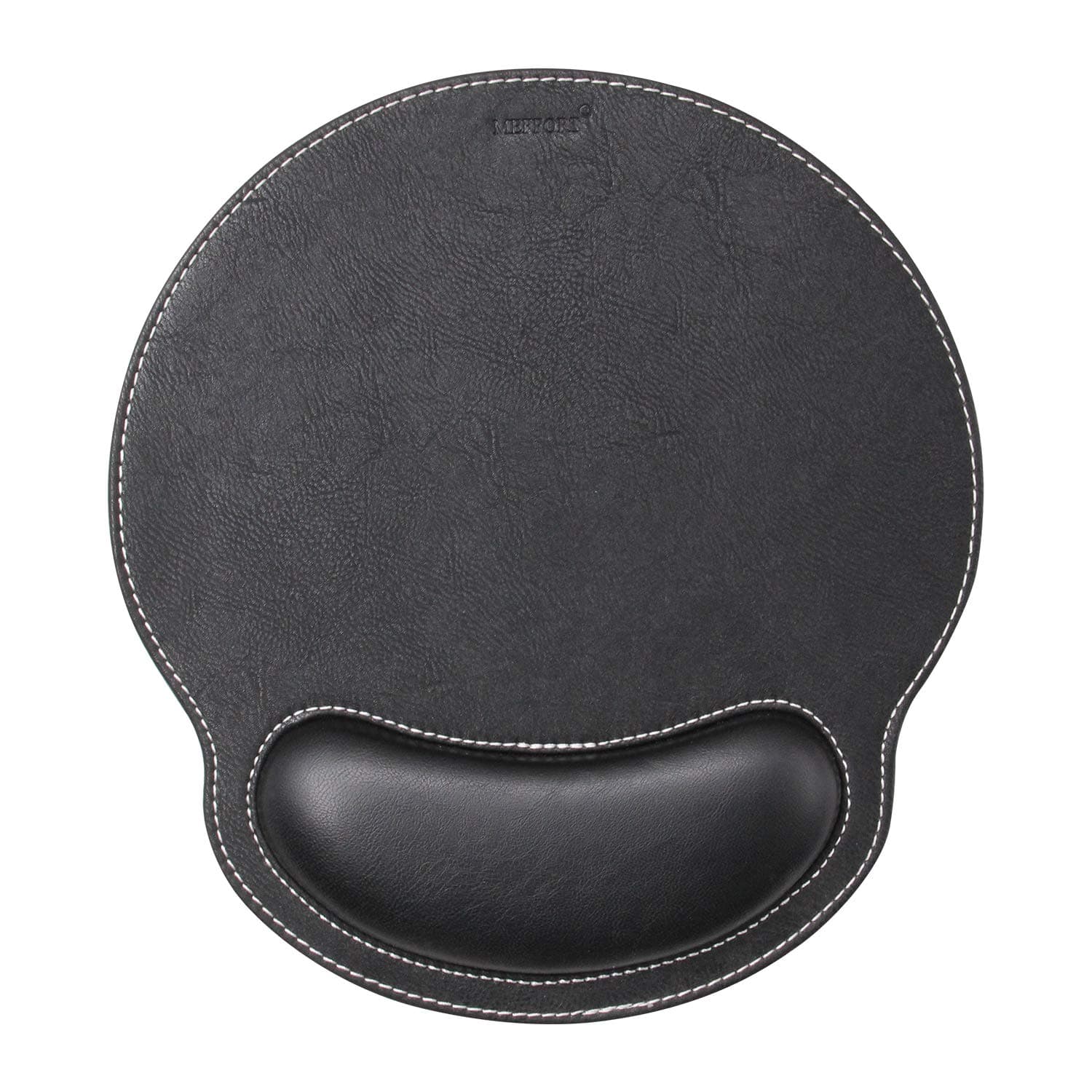 Meffort Inc Leather Mouse Pad with Wrist Rest Support & Non-Slip Base, Durable Ergonomic Gaming Mousepad - Black