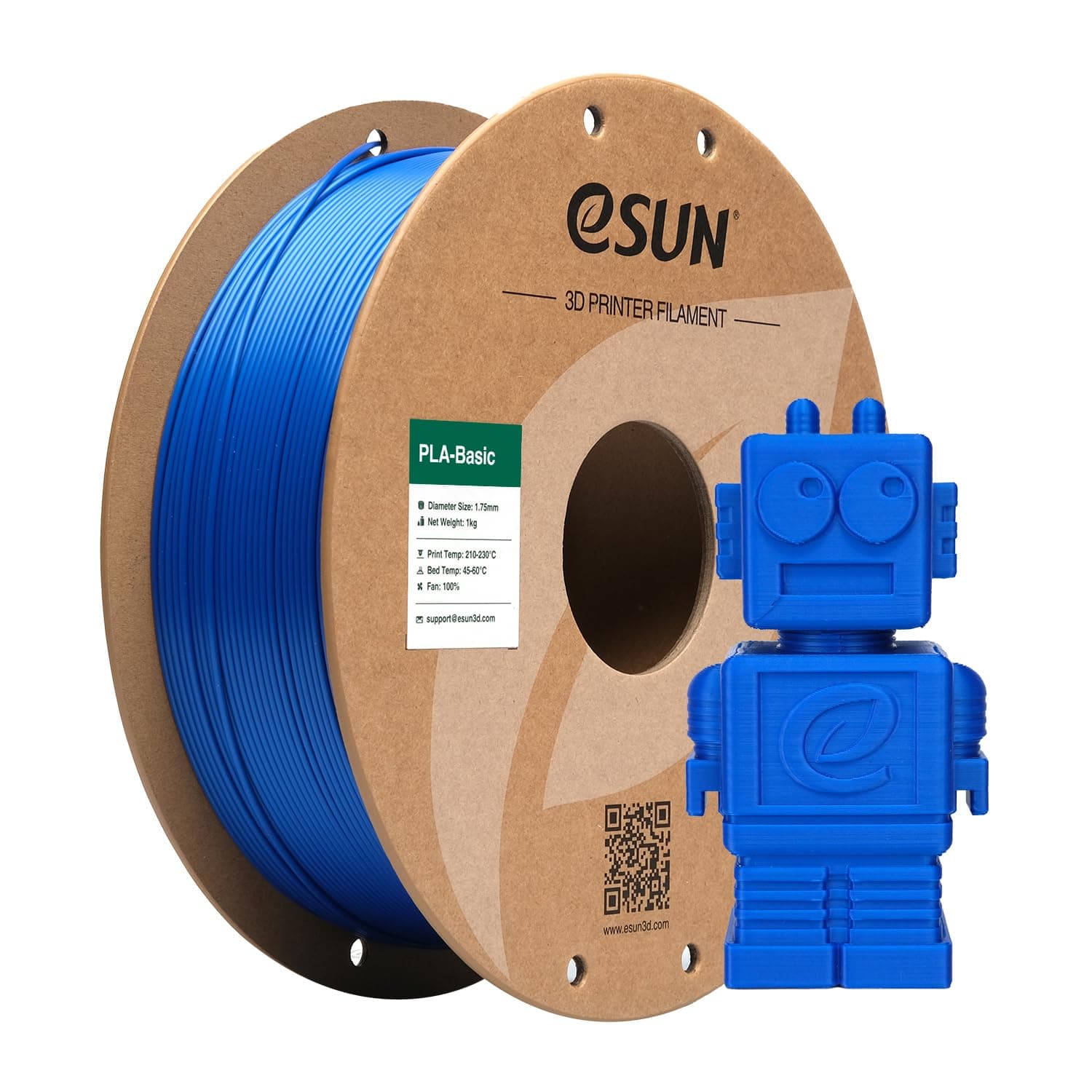 eSUN PLA Filament 1.75mm, PLA Basic Dimensional Accuracy +/- 0.05mm, 1KG Spool (2.2 LBS) Speedy Filament for 3D Printers,Blue