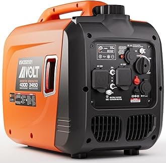 - AIVOLT Inverter Generator 4300W Gas Powered Portable Super Quiet Outdoor Generator RV Ready for Camping Tools and Home Use, EPA Compliant