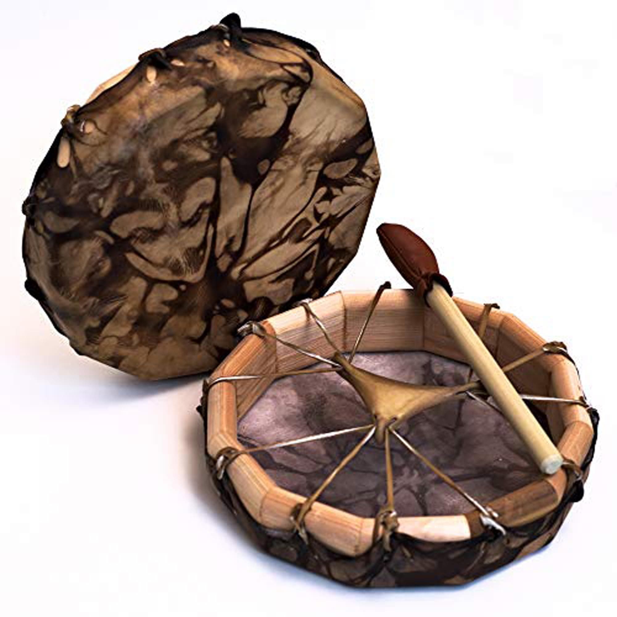Handmade Deer Hide Frame Drum – Cedar Wood Hand Drum for Meditation, Sound Healing, and Music (10"), By World Wide Drums