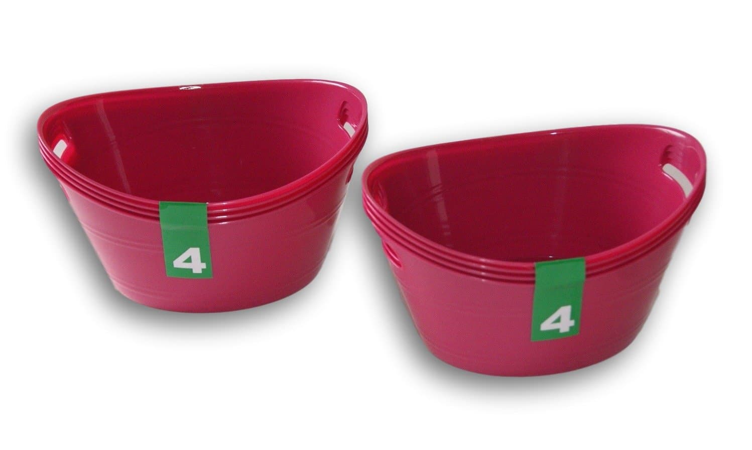 Plastic Raspberry Pink Bowls Crafting Organization - 8 Pack