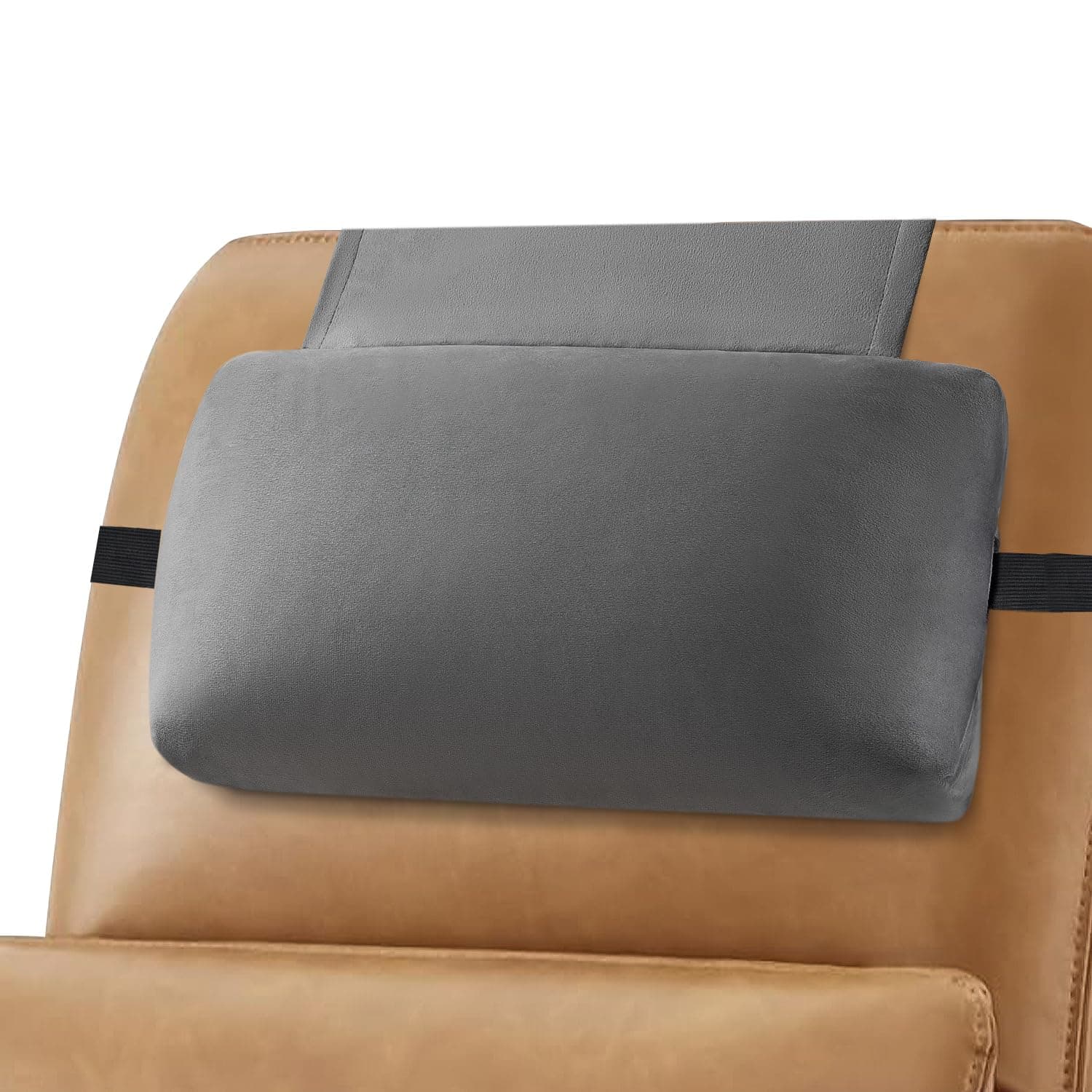 Adjustable Shredded Memory Foam Headrest Pillow for Recliners,Non-Slip Velvet Cushion for Pain Relief Neck Support Pillow for Travel