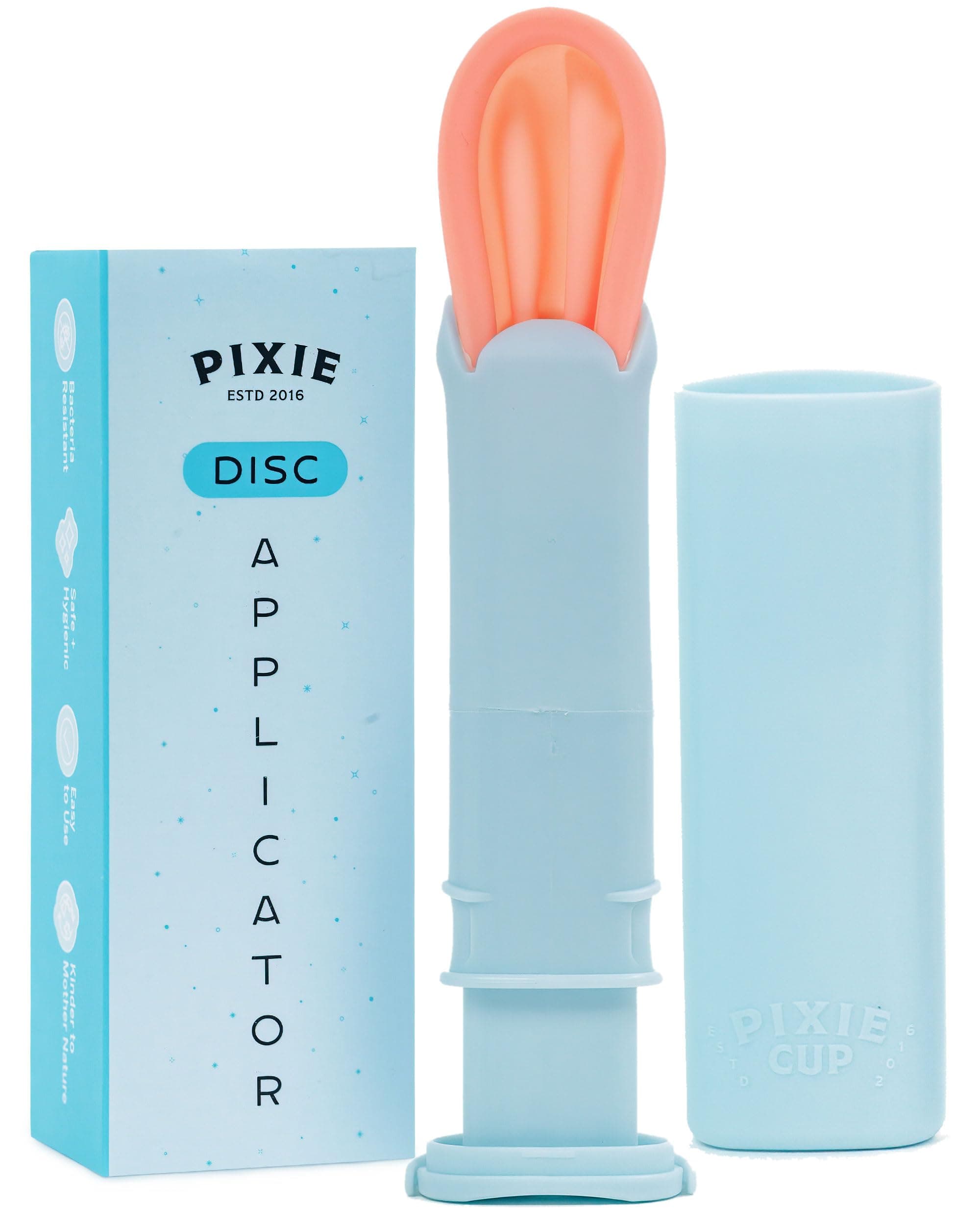 Pixie Menstrual Disc Applicator - Inserts Like A Tampon - Every Woman Can Now Use Period Discs - Perfect for Long Nails - Self Sterilizer TPE Properties - Travel Case - NOT for Menstrual Cups