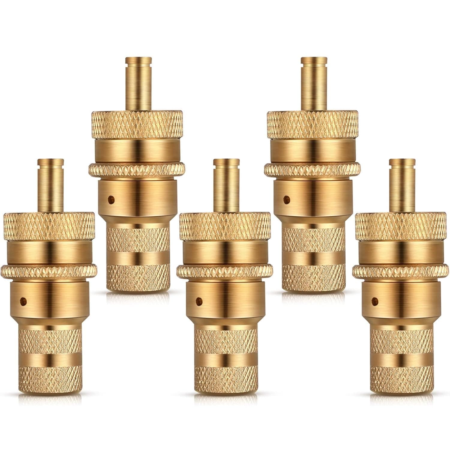 5 Pack 6-30 PSI Automatic Tire Deflator Kit, Air Down Tire Deflators Offroad Accessories for Jeep, Car, Truck, Motorcycle, and ATV Tires (Gold)