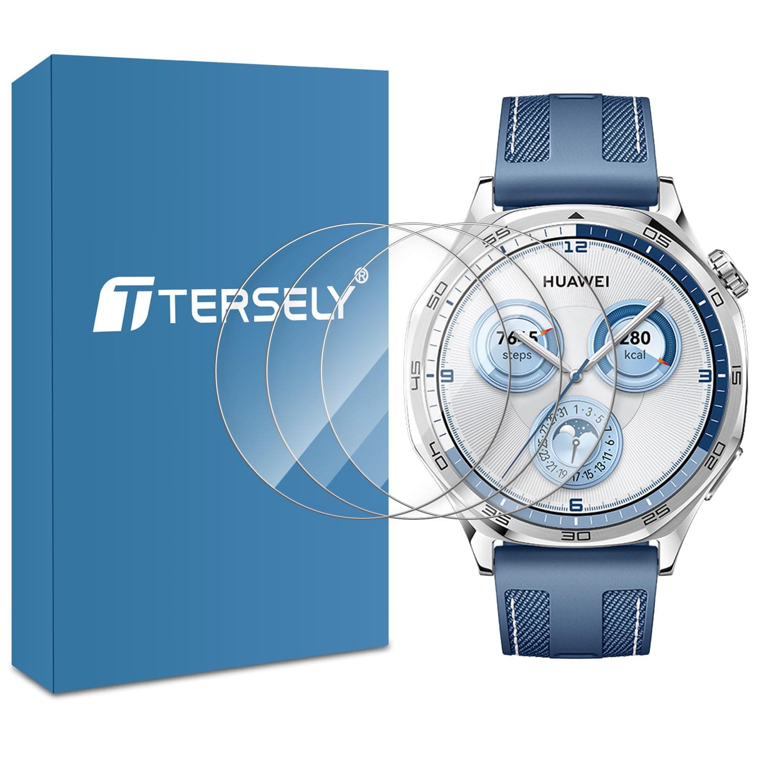 T Tersely 【3 Pack】 Tempered Glass Screen Protector for HUAWEI Watch GT5 / GT5 Pro 46mm, HD Clear Screen Protector Film Guard