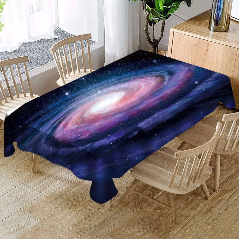 WJYdp Tablecloth Rectangular Waterproof Table Cover Starry Vortex 3D Printed Cover Outdoor Tablecloth 150X180Cm