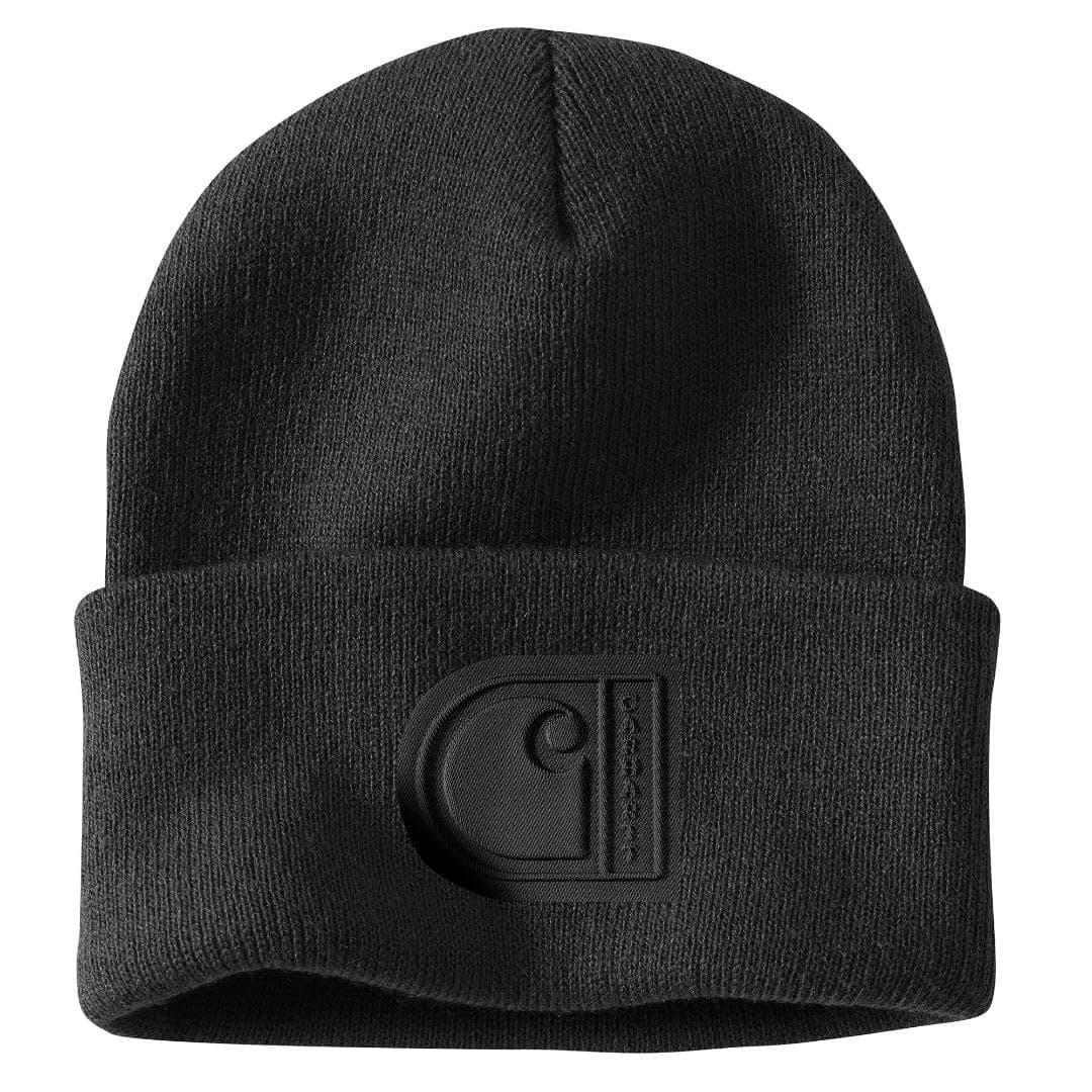 Men's Knit Cuffed C Patch Beanie