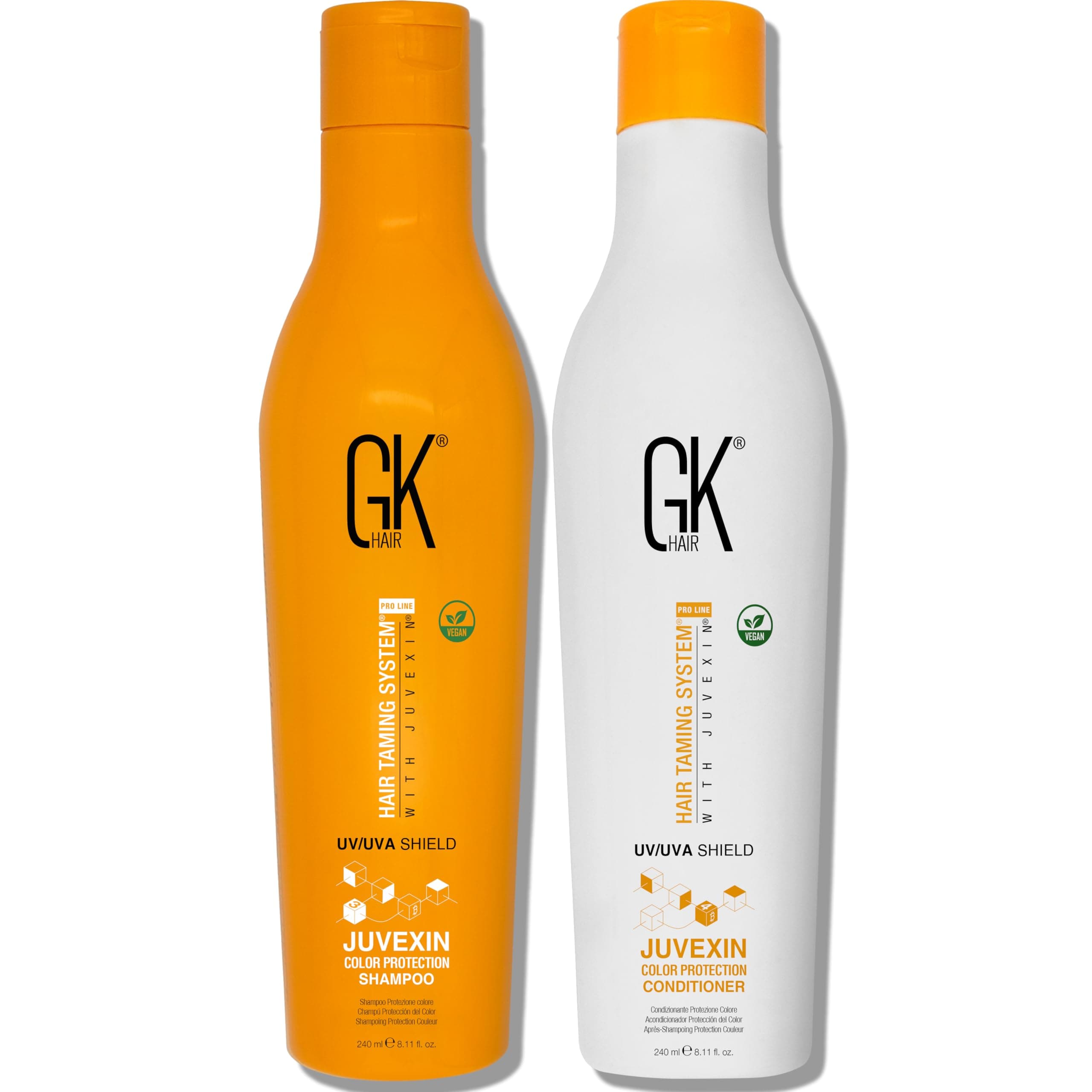 Global Keratin Colored Shield Shampoo and Conditioner Sets (8.11 Fl Oz/240ml) Deep Cleansing Moisturizing Heat Shield Protection for Color Treated Dry Damaged Curly Frizzy Hair - Sulfate Free
