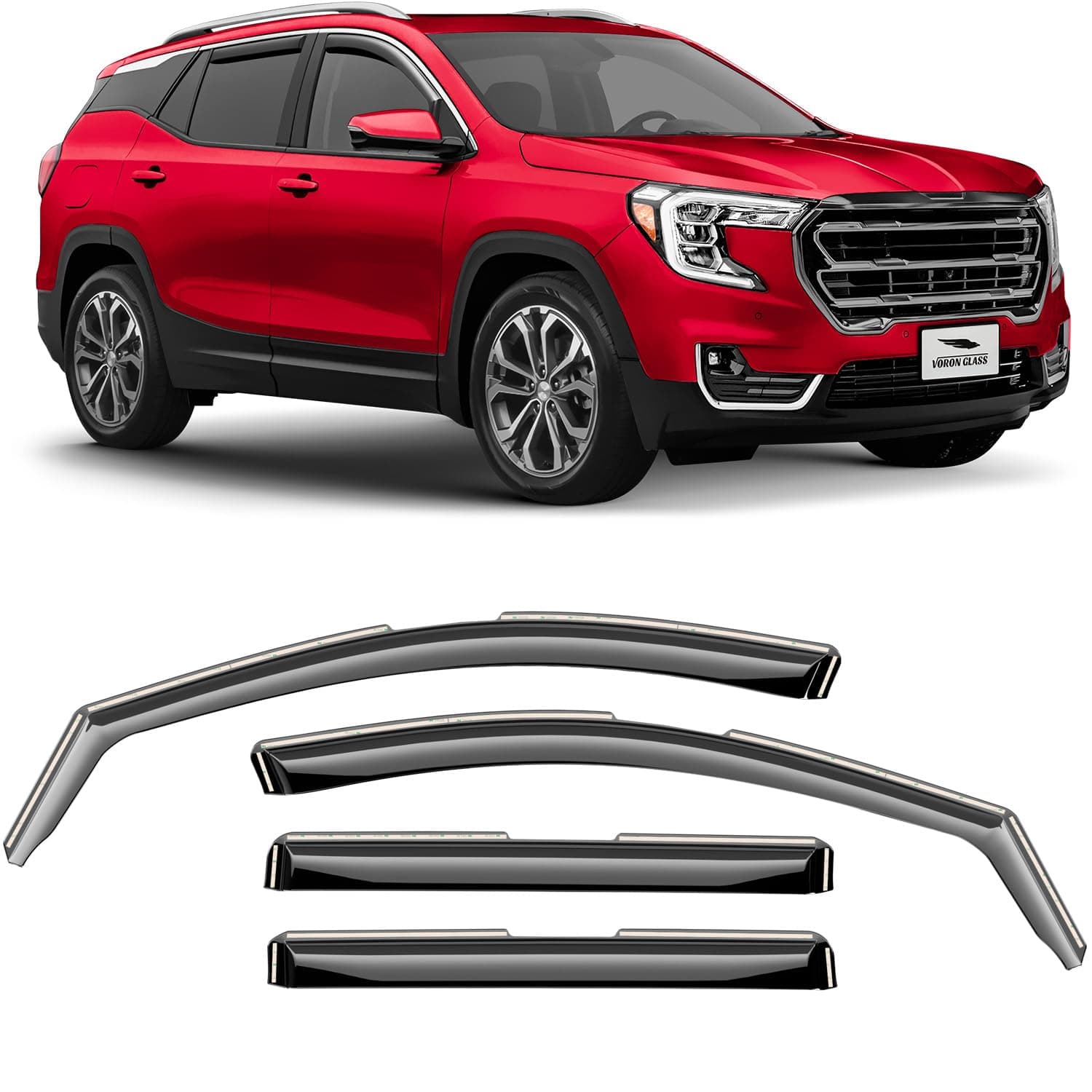 in-Channel Extra Durable Rain Guards for GMC Terrain 2018-2024, Window Deflectors, Vent Window Visors, 4 Pieces - 200255