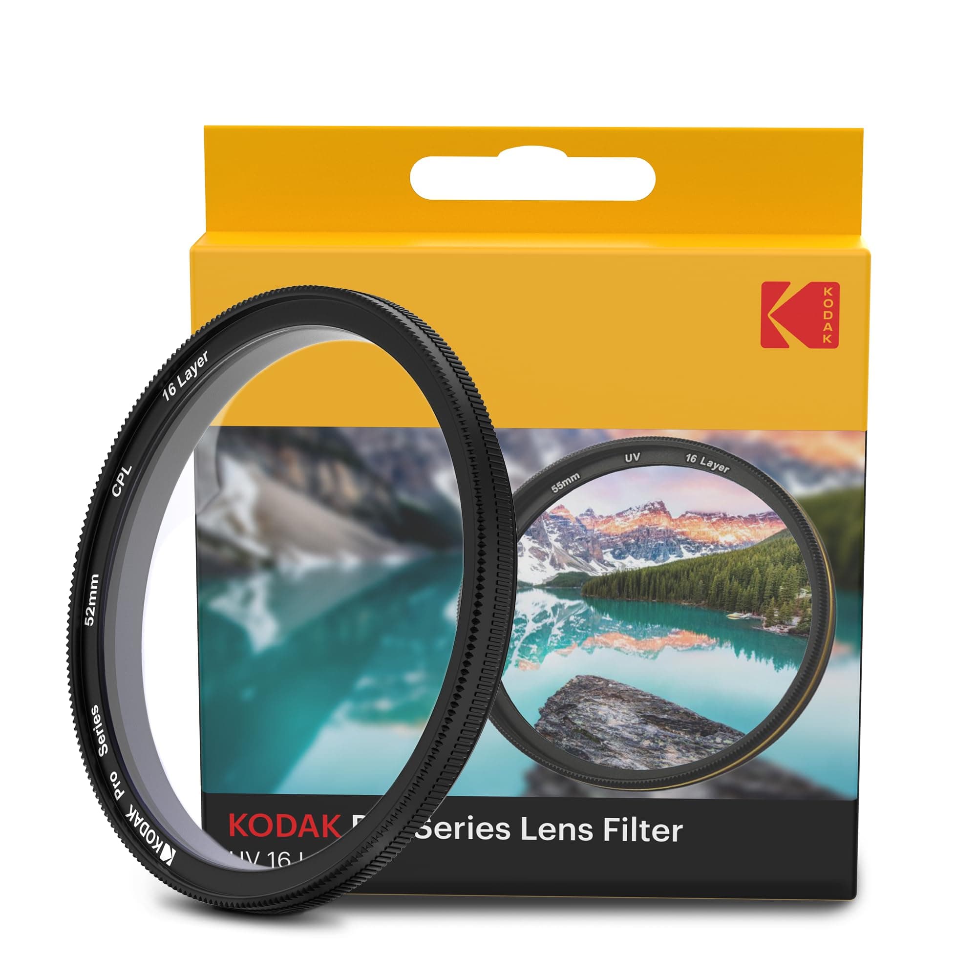 Kodak 52mm Camera Lens CPL Filter Pro Series|16 Layer Coating for DSLR Camera Lens Protection from UV Rays, Dust & Scratches| Waterproof & Oil Resistant| Circular Polarizing Lens|Black