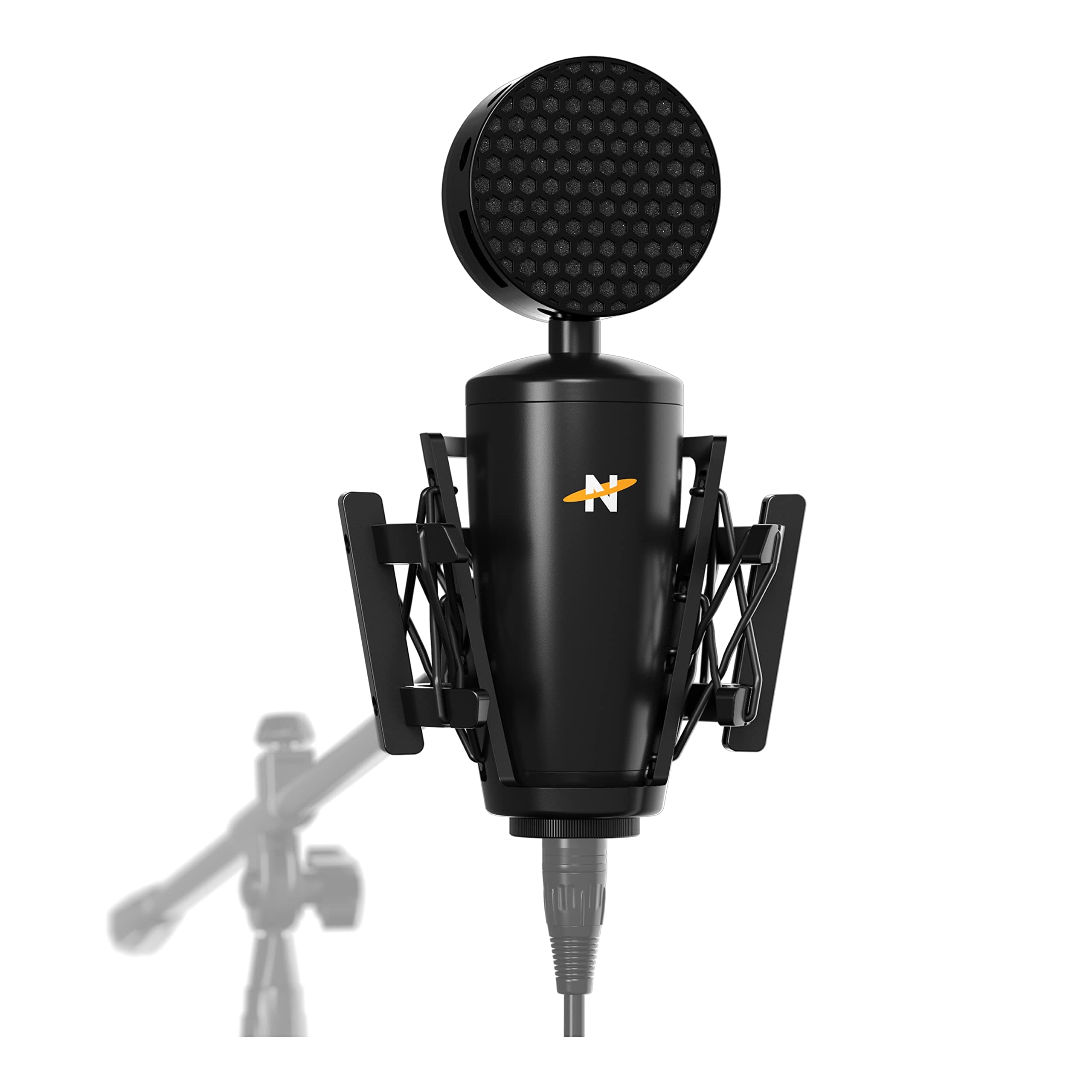 King Bee II - Cardioid Large Diaphragm True Condenser Microphone Includes Shock Mount and Pop Filter, for Vocal Recording, Podcasting, and Streaming, XLR Output - Black