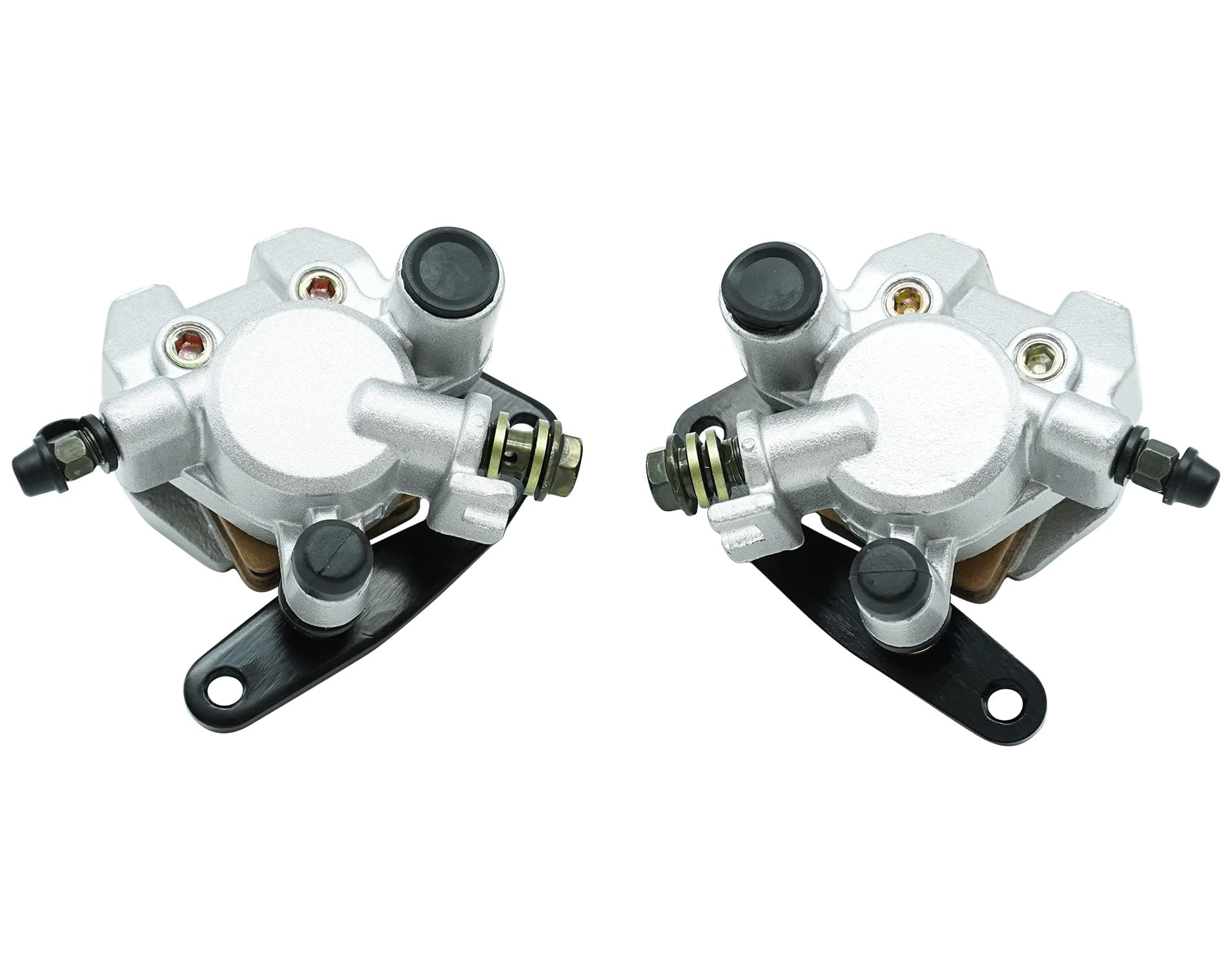 M MATI Front Left Right Brake Calipers & Pads for Yamaha Banshee Big Bear Grizzly Kodiak Raptor Warrior Wolverine YFM 125 250 350 400 450 660 YFZ350 3GD-2580T-01-00 3GD-2580U-01-00