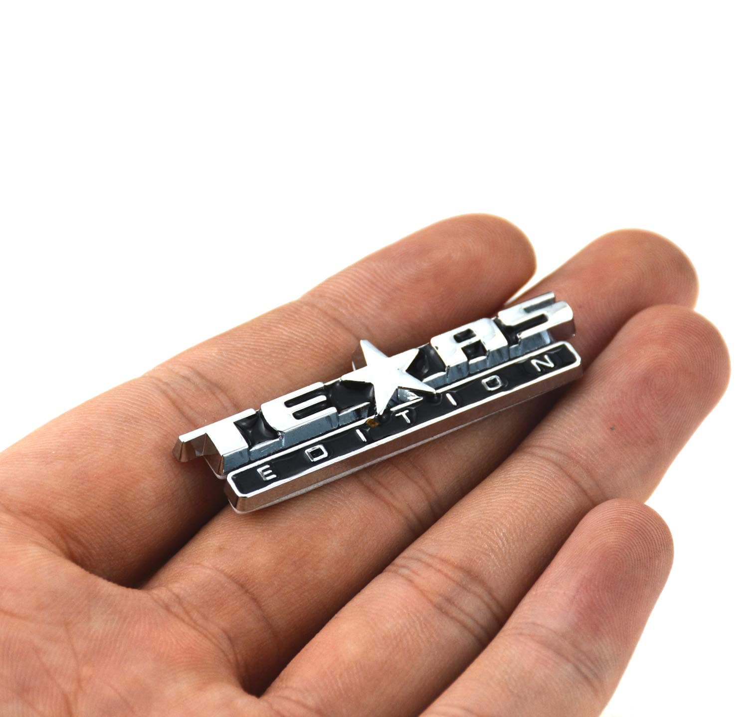 Small Size 1pcs Texas Edition Emblem Badge Dash Instrument Panel Replacement For Silverado ((Black Chrome))