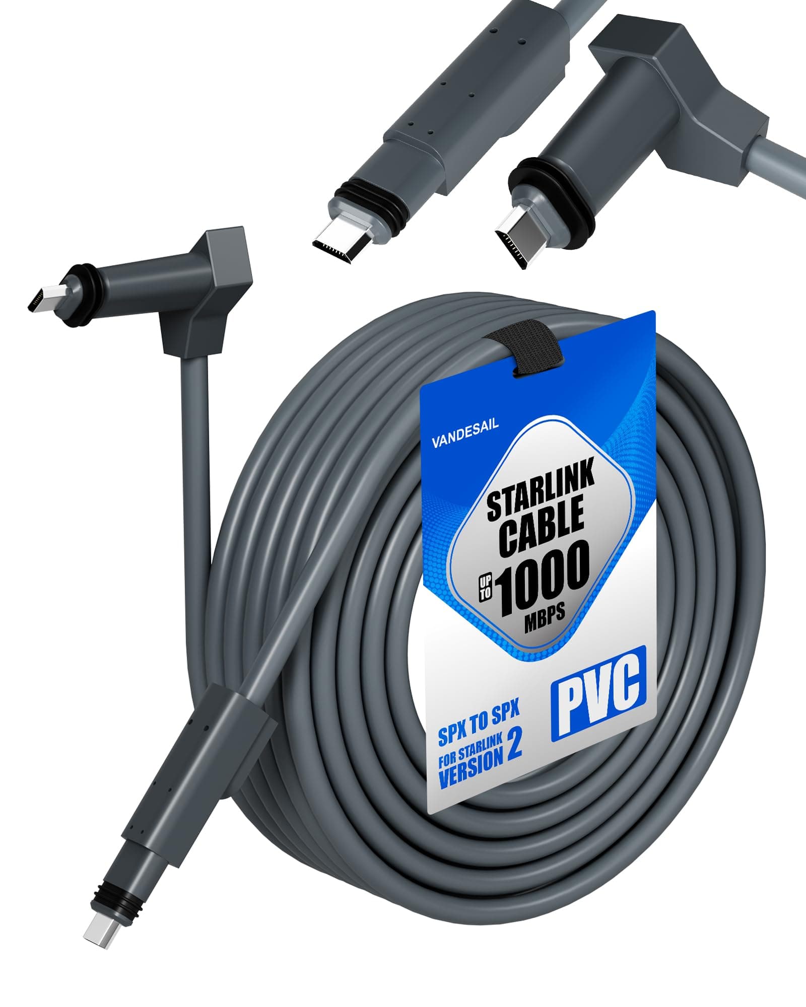 for Starlink Cable Gen 2, Compatible Starlink Cable Replacement Cable, 1000Mbps High Speed, Waterproof Grey for Starlink Gen2-35FT(10M)