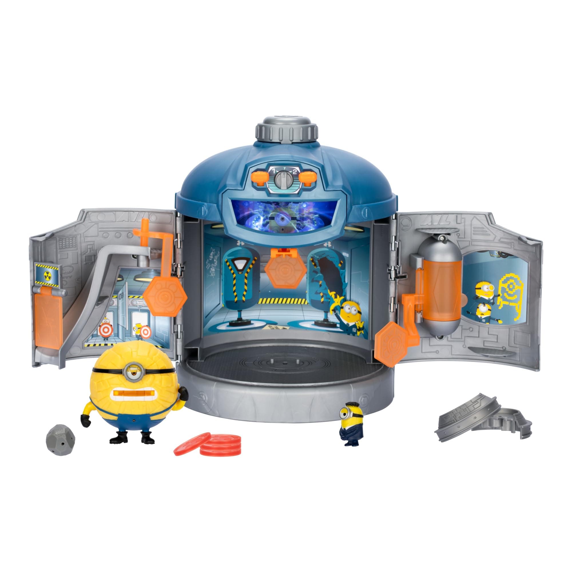 Despicable Me 4 - Mega Transformation Chamber | Transform AVL Jerry Into Mega Jerry | Chamber Opens Out to Transform Into an AVL Training Center Playset | with Lights & Sounds