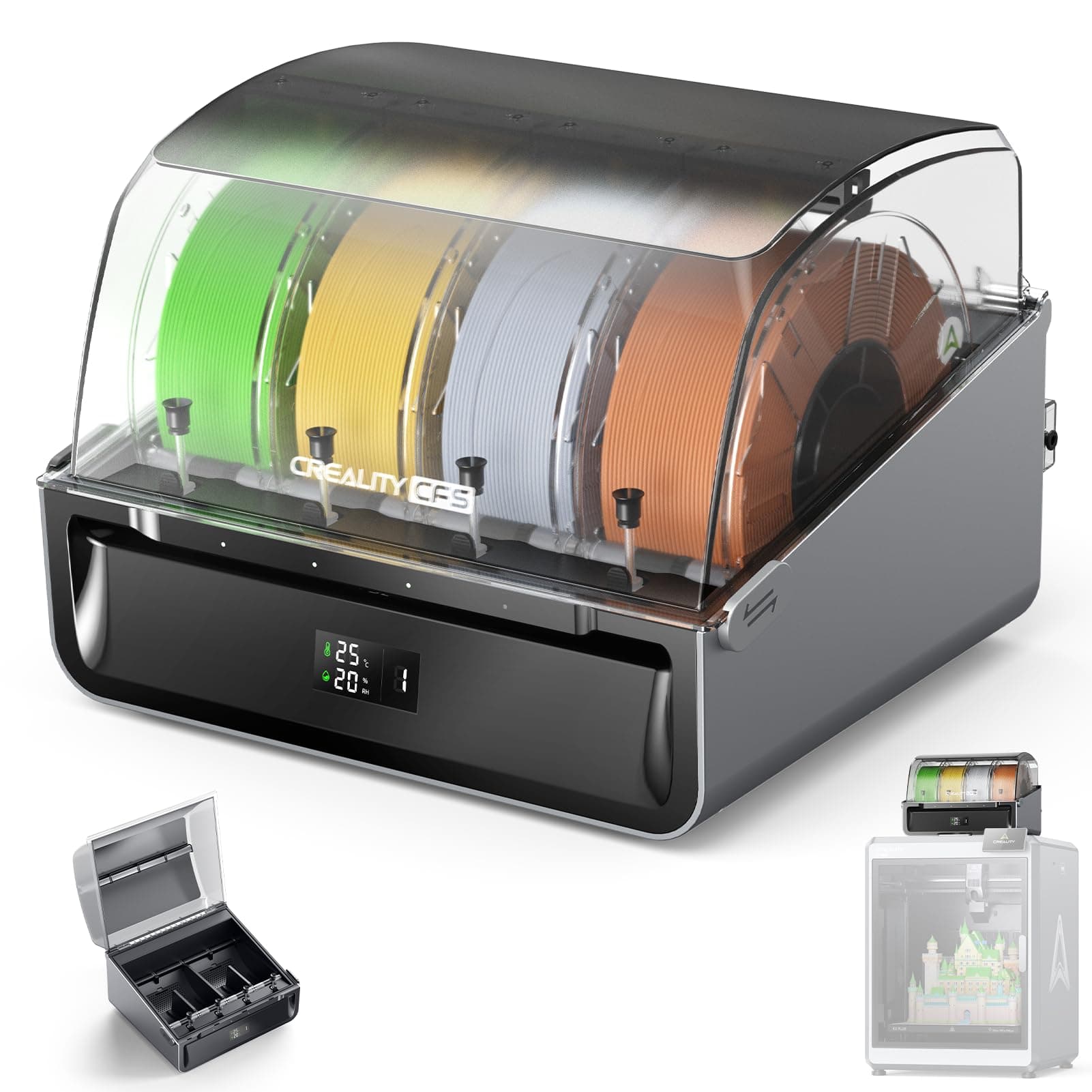 Creality CFS Multicolor Auto Filament System for K2 Plus 3D Printer,Intelligence Auto Material System for Colorful Printing Feed,Auto Identification,Mapping,Switch&Relay,AMS for Hi Combo,K1C,K1/MAX/SE
