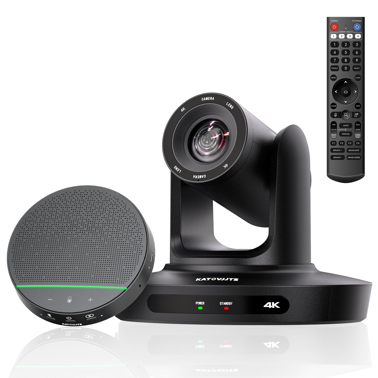 All-in-One Conference Room PTZ Camera 4K UHD System, Video Conference Camera with 10X Optical Zoom and Bluetooth Speakerphone&Microphones, Easy Setup for Church and Meeting