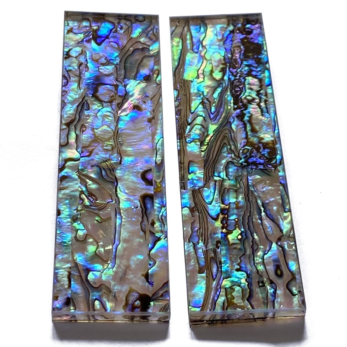 1Pair Natural Pura Abalone Shell Knife Handle Inlay Material Scale Blank Grip Sheet - 33x118x6mm