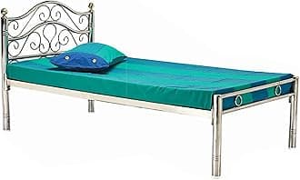 Pure Stainless Steel Bed Frame Without Mattress (3 X 6 Feet, Steel Design 3)