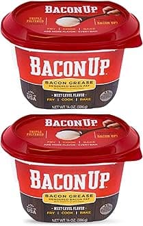 Bacon UpⓇ Bacon Grease for Cooking - 14 Ounce Tub for Cooking, Frying and Baking 2 Pack