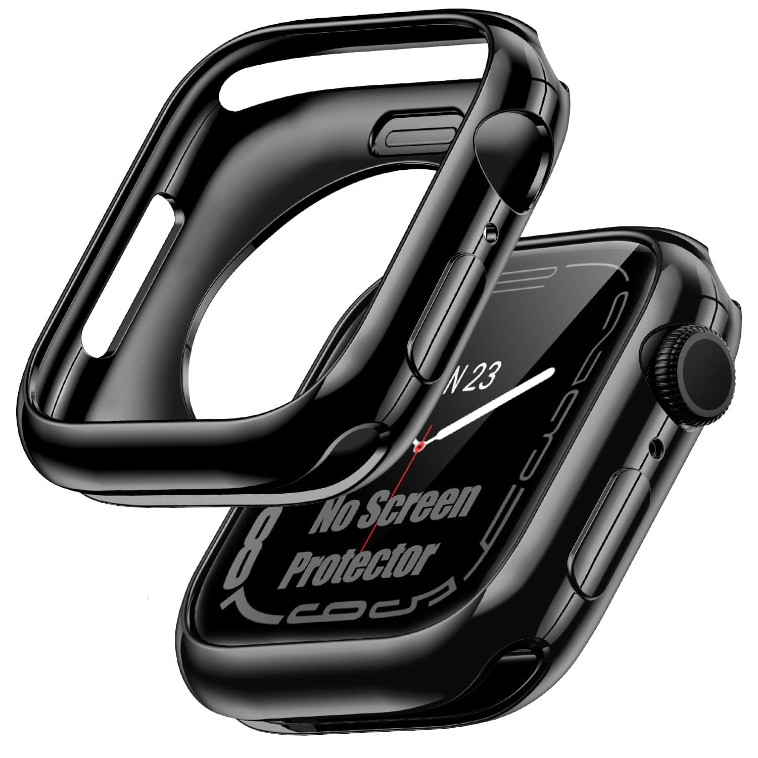 Goton [2 Pack] Bumper Case for Apple Watch Series 6 5 4 SE SE2 40mm, Ultra Thin Soft TPU Shockproof Edge Case Cover Bumper Protector for iWatch Accessories (No Screen Protector) Black+Black, 40mm