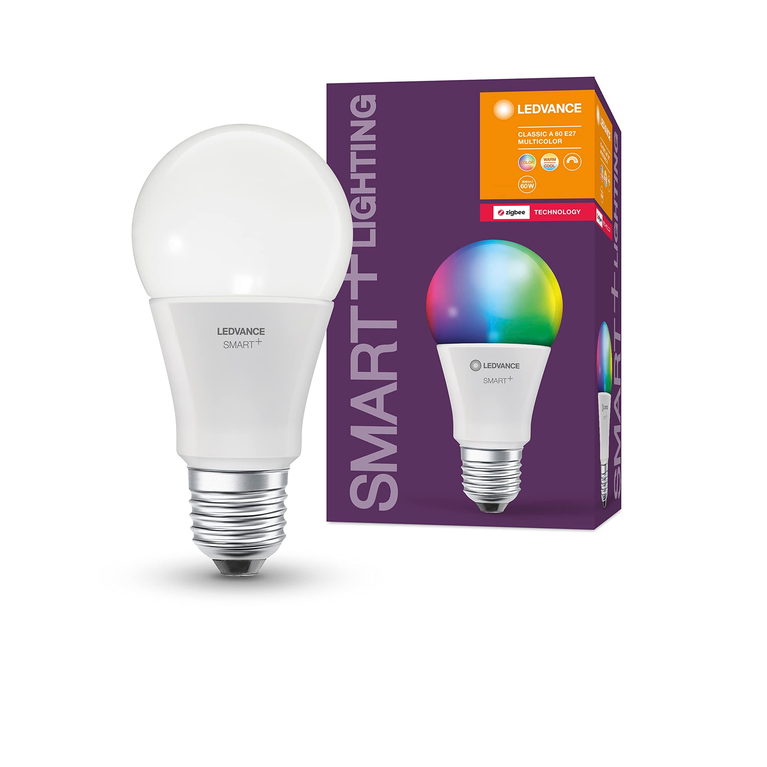 LEDVANCE Smart Home E27 ZigBee Light Bulb, Rgbw Colour Changing