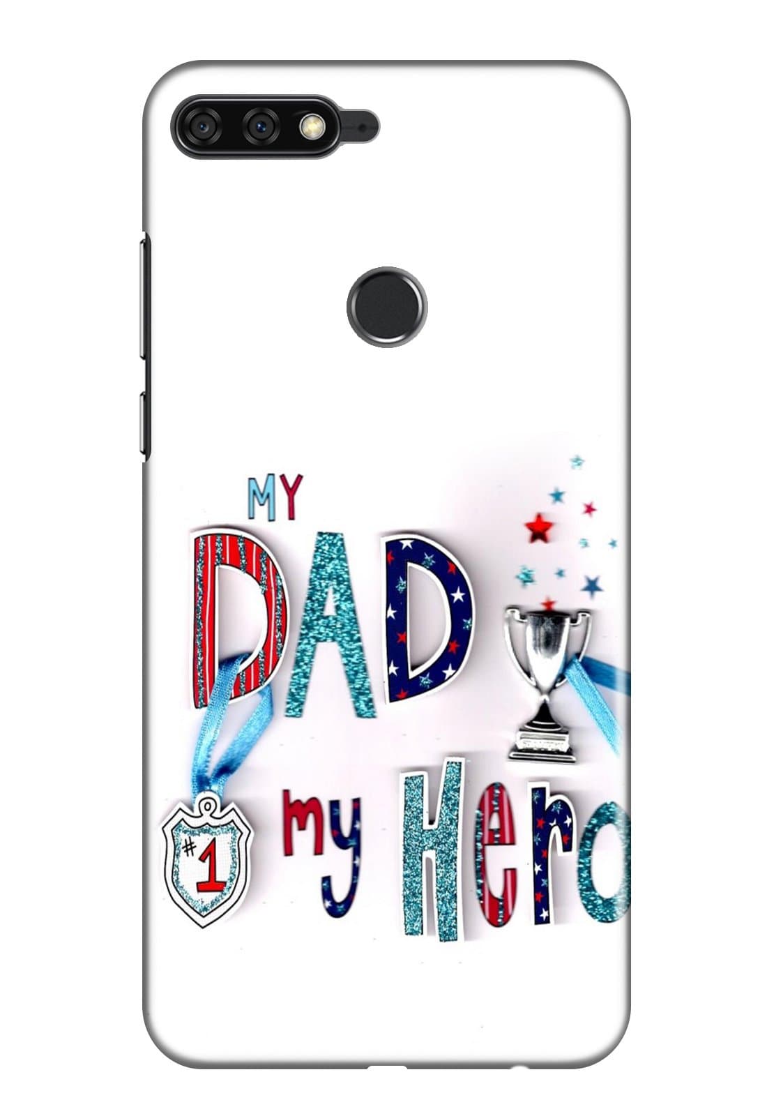 Hupshy Printed Back Cover for Honor 7C - Multicolor