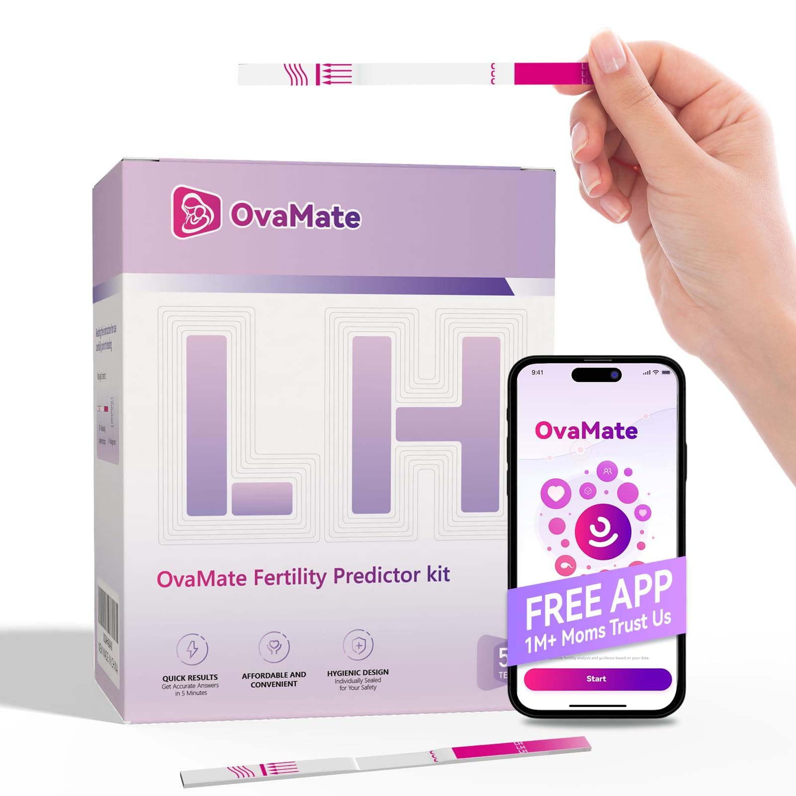 AssuTest Ovulation Test Strips (50 - Pack). 50 Pack Fertility Tests. Powered by The OvaMate Ovulation Calculator APP (for iOS & Android) Accurately Track Ovulation