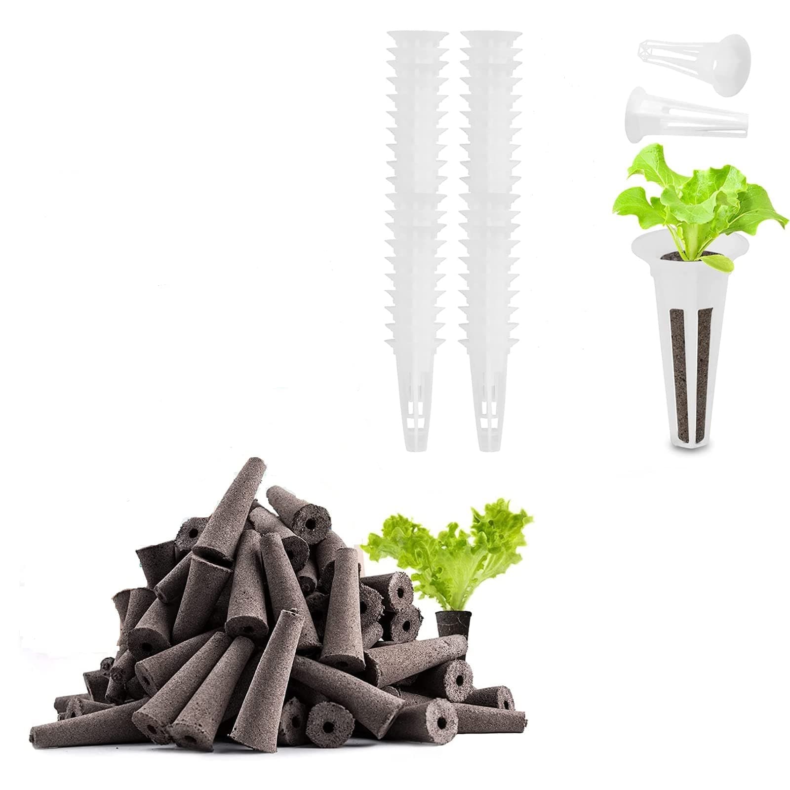 20 Pack Grow Sponges and Baskets for Hydroponic Growing System，Seed Pods Kit for aerogarden pods with (10pcs replacement grow sponges and 10 Pcs grow baskets)