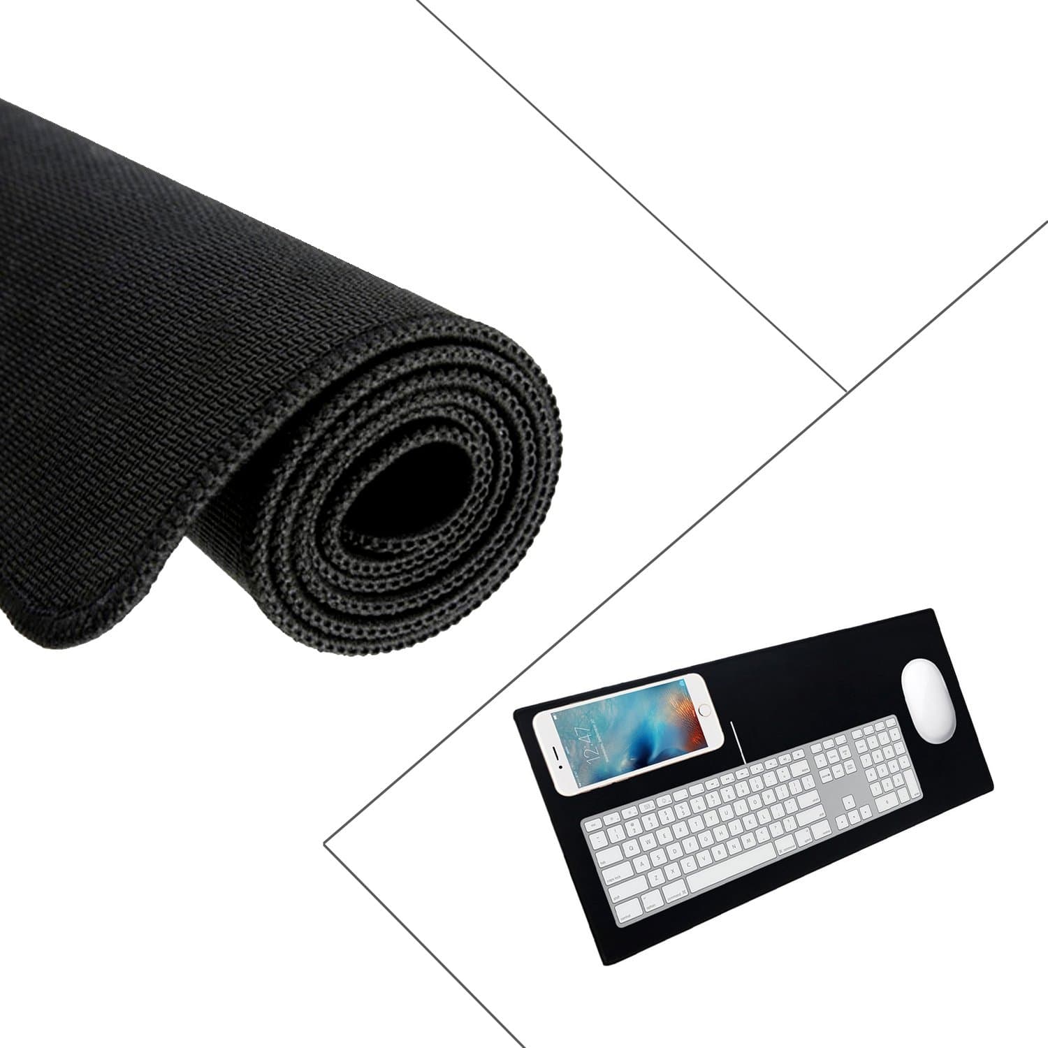 Gaming Mouse Pad, UNEGO Large Gaming Mouse Mat Soft Rubber Base Surface Textured Mousepad Silky Smooth- 2311.50.1 Inch-Black (Non-slip, Ultra Thick, Stitched Edge)