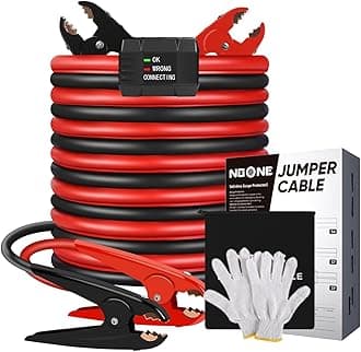 NOONE Heavy Duty Jumper Cables, 2 Gauge 20Feet 800Amp Automotive Booster Cables with Reverse Polarity Protection for Car, SUV and Truck, Jumper Cables Kit with Carry Bag