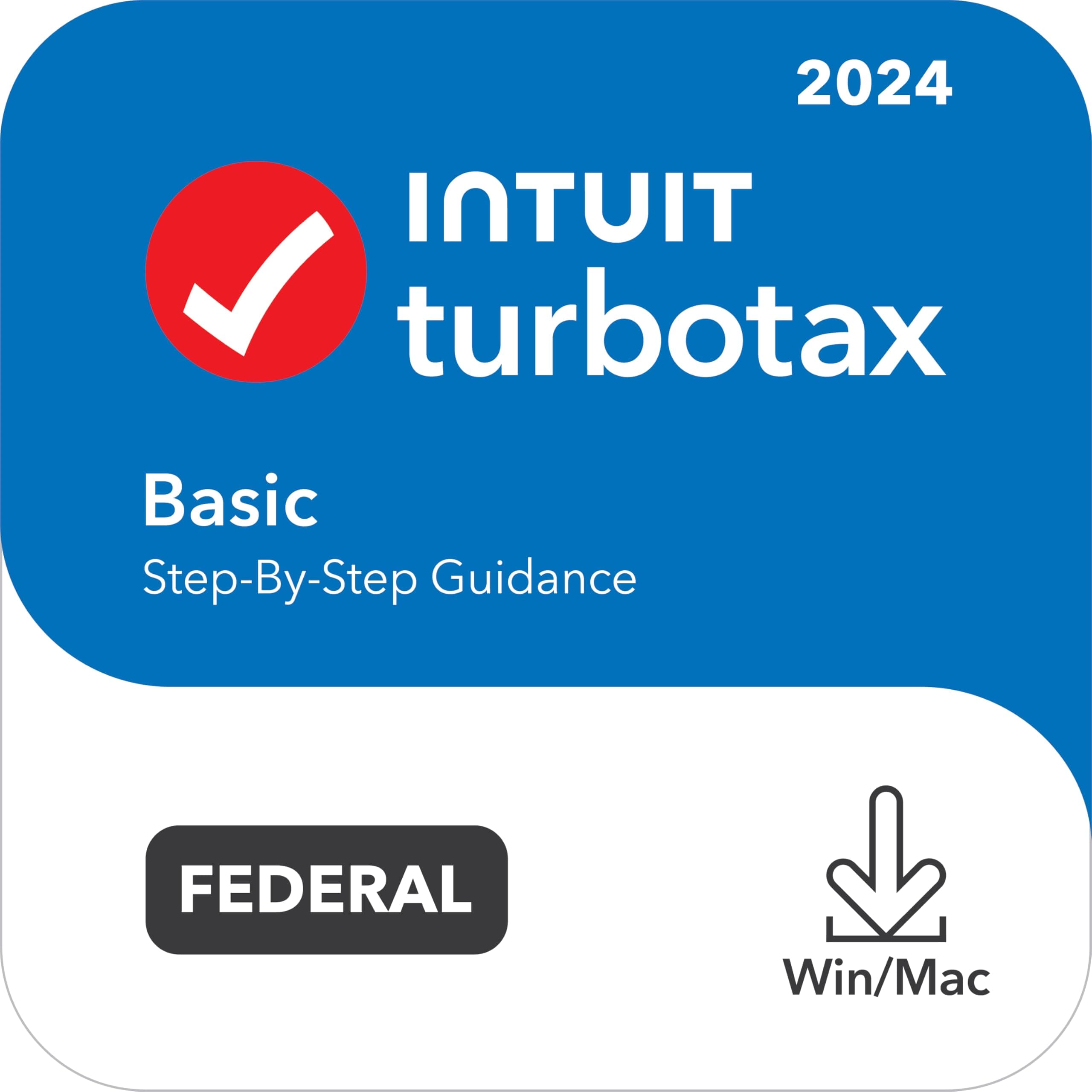[OLD VERSION] TurboTax Basic 2024 Tax Software, Federal Tax Return [PC/MAC Download]