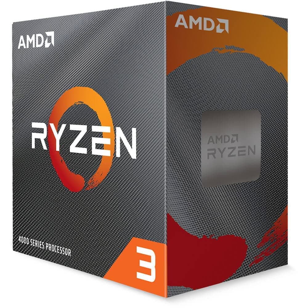 AMD Ryzen 3 4100 Desktop Processor 4 core/8 thread, 6 MB cache, up to 4.0 GHz max boost, black, AMD Ryzen 5 4100