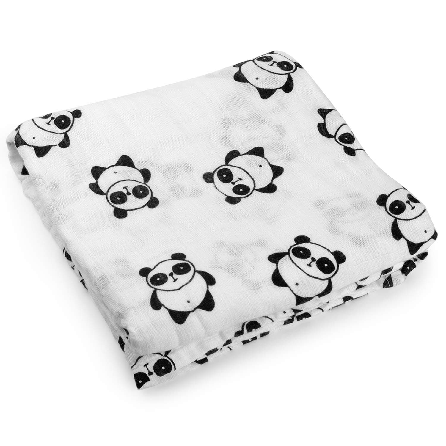 Kyapoo Muslin Swaddle Blankets 100% Cotton, Soft and Breathable,Panda, Large 47’’ X 47’’, 1 Pack