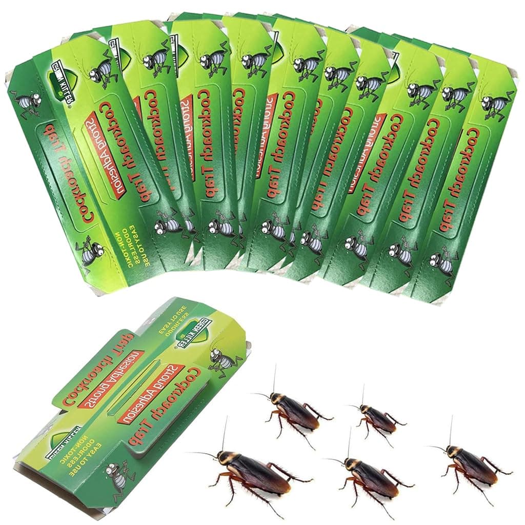 Cockroach Traps 10pcs Roach Bait Traps Box Strong Adhesive Cockroach Traps Safe Cockroach Traps for Kitchen, Room, Office