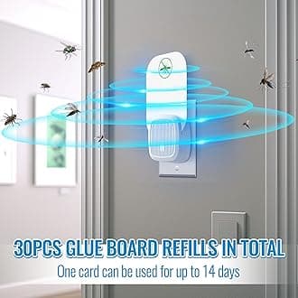 Qualirey 30 Pack Flying Insect Trap Refill Compatible with VEYOFLY Fly Trap VF01, Glue Board Insect Catcher, Replacement Sticky Glue Cards for Insect Bug Mosquito Gnat Fruit Fly Trap Indoors
