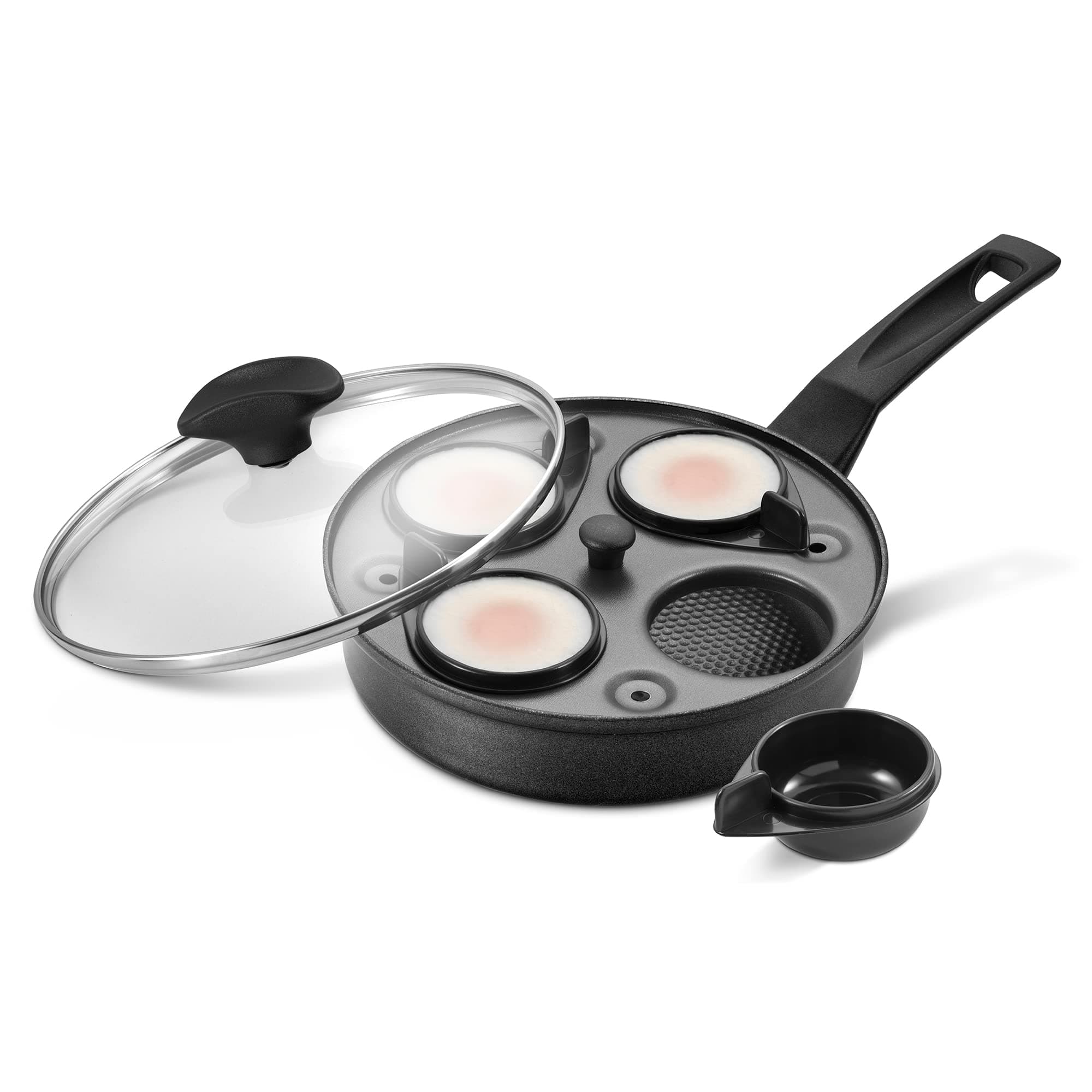 PRESTIGE 12079 Pan-Poached Maker with 4 Non Stick Egg Poachers Inserts lid, Aluminium