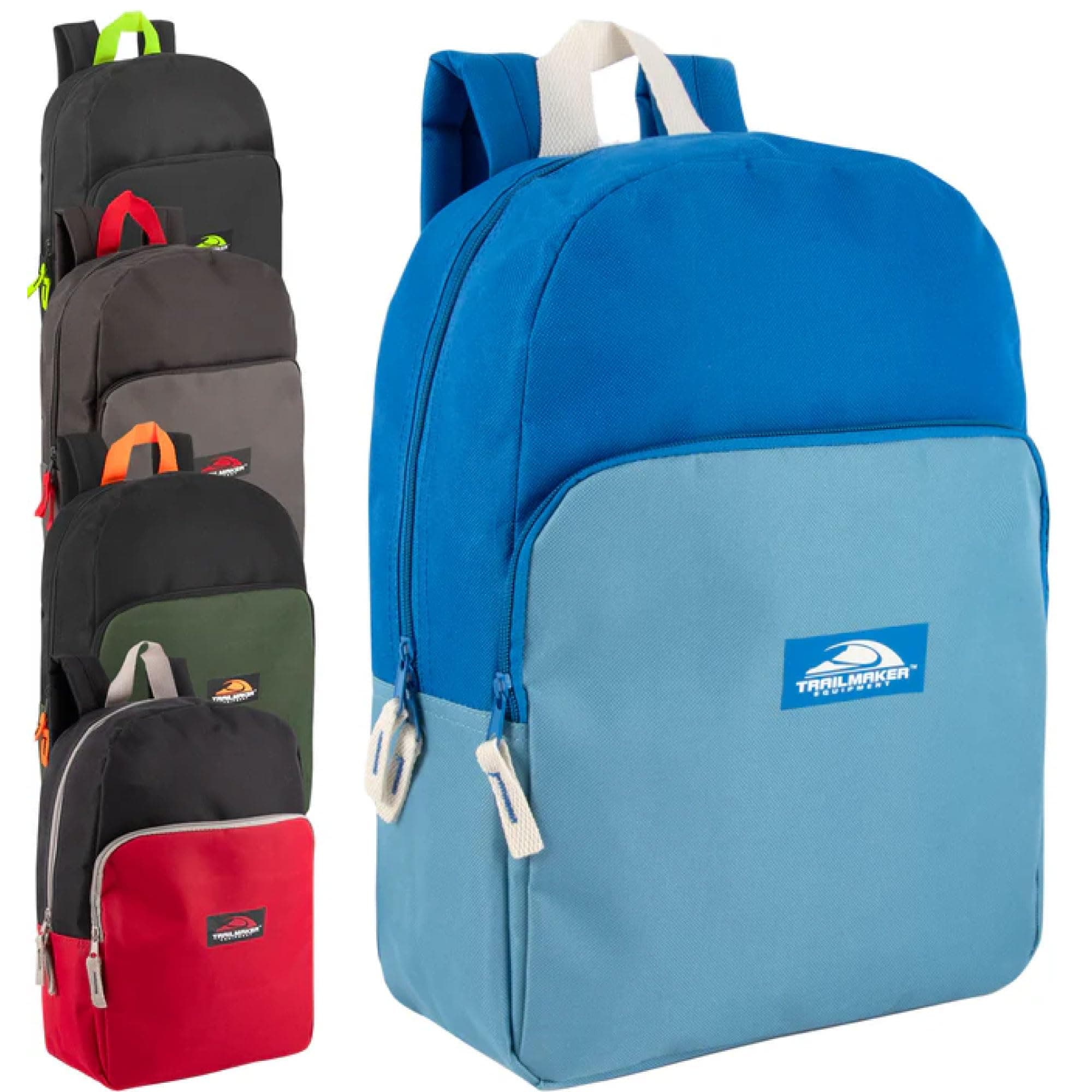 Trail maker Bulk Backpack Kids 15 inch Backpacks 24 Pack with Padded Straps Wholesale for School (Boys Pack)