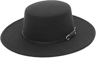 EOZY Women Men Classic Felt Fedora Hat Wide Brim Flat Top Jazz Panama Hat Casual Party Church Hat