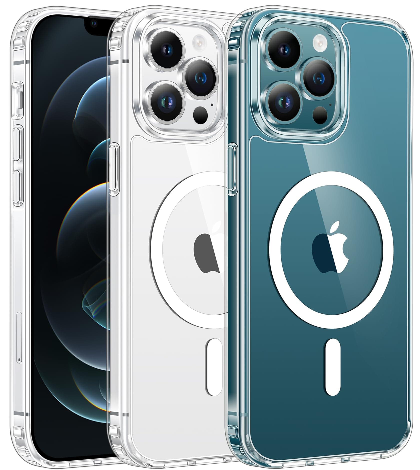 for iPhone 12 Pro-Max Case: Clear Magnetic Phone Cases Compatible with Magsafe Slim Anti Yellowing Military Grade Drop Protection Rugged Protective Transparent Cell Phone Cover (A-Clear)